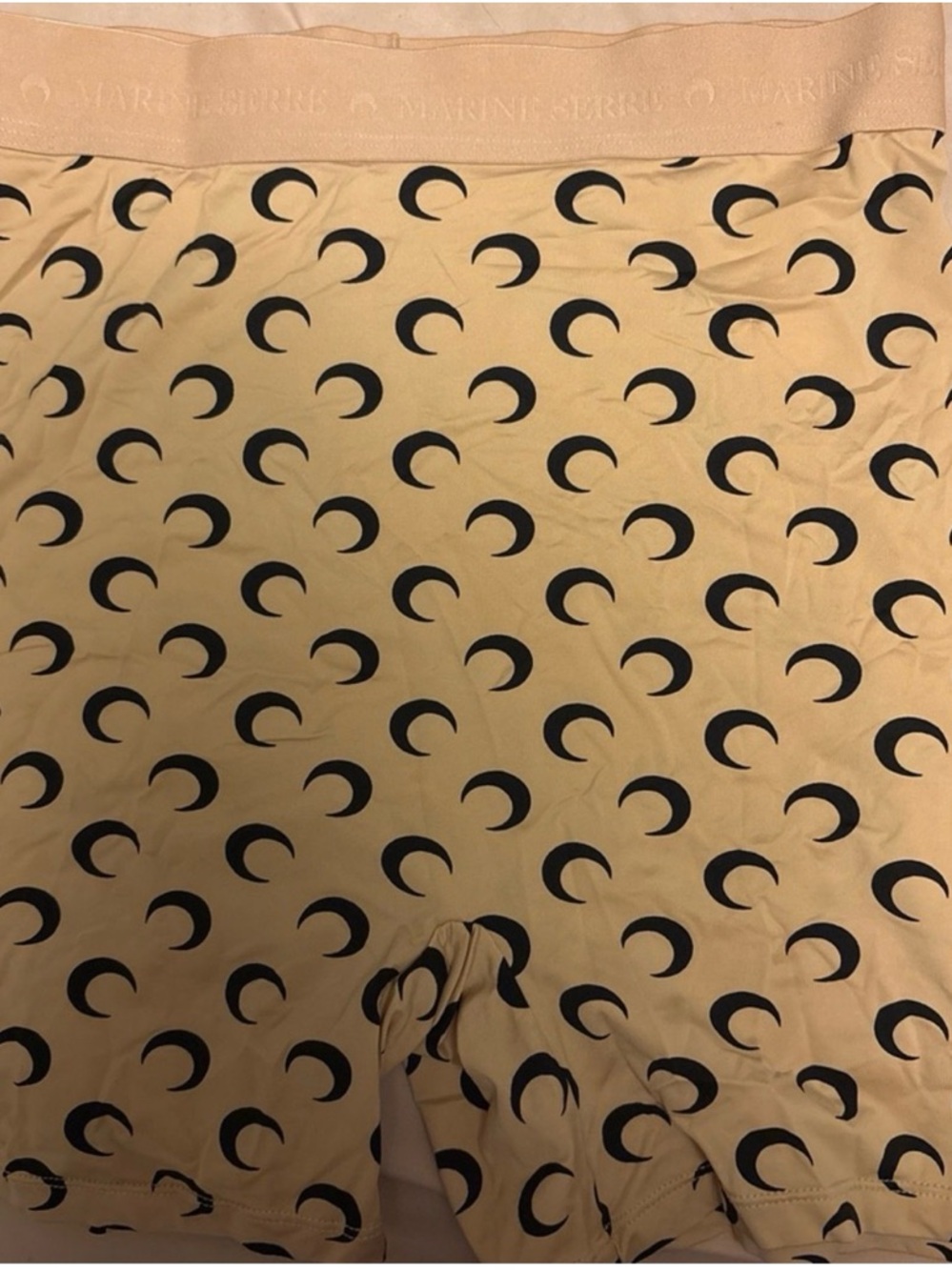 Marine Serre Beige Boxer Briefs with Black Crescent Moon Print
